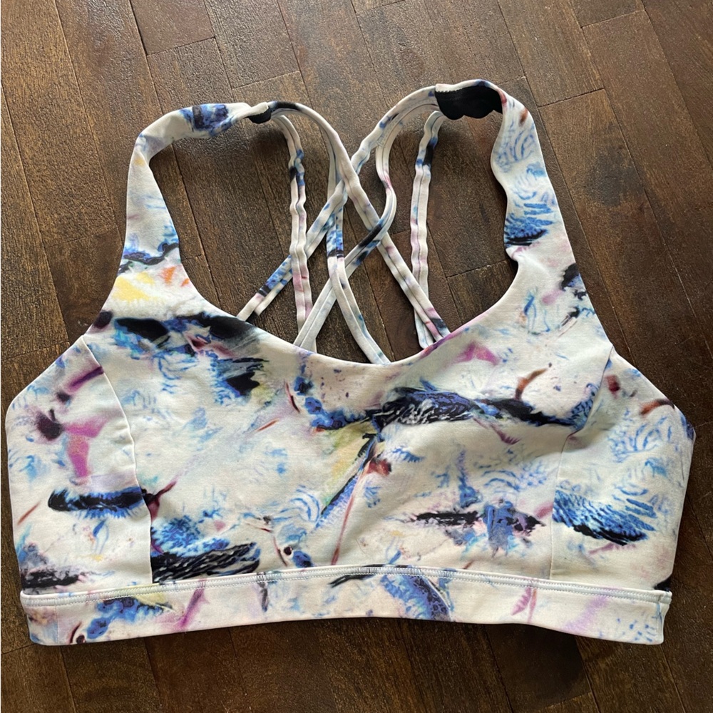 Lululemon Athletica Blue and Black Strappy Sports Bra